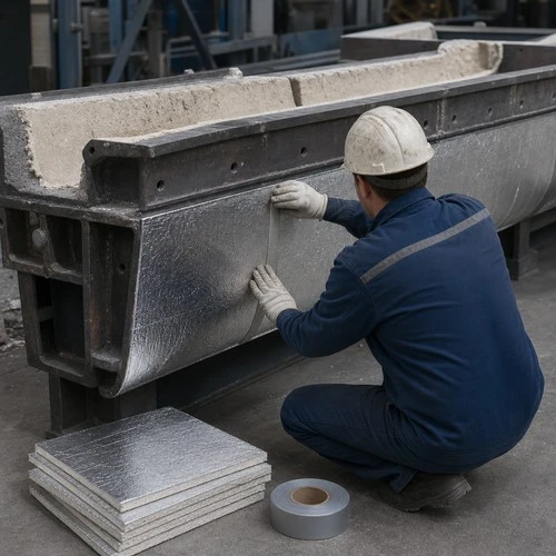 microporous-insulation-board-launder-backup-lining-installation-tape-sealing microporous-insulation-board-launder-backup-lining-installation-tape-sealing